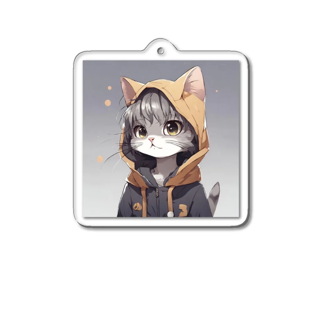 陽だまりshopのパーカー猫 Acrylic Key Chain