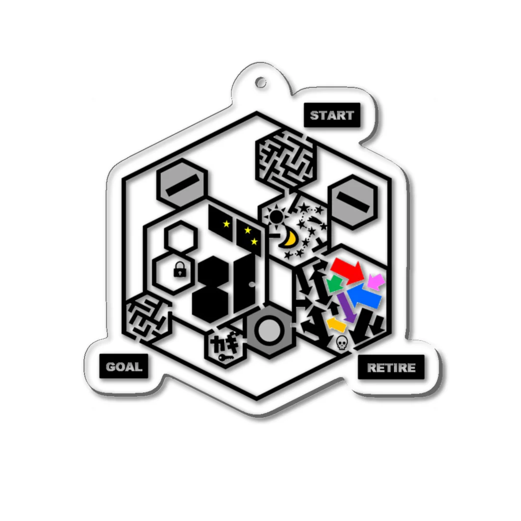 OGchanの六角迷路 Acrylic Key Chain