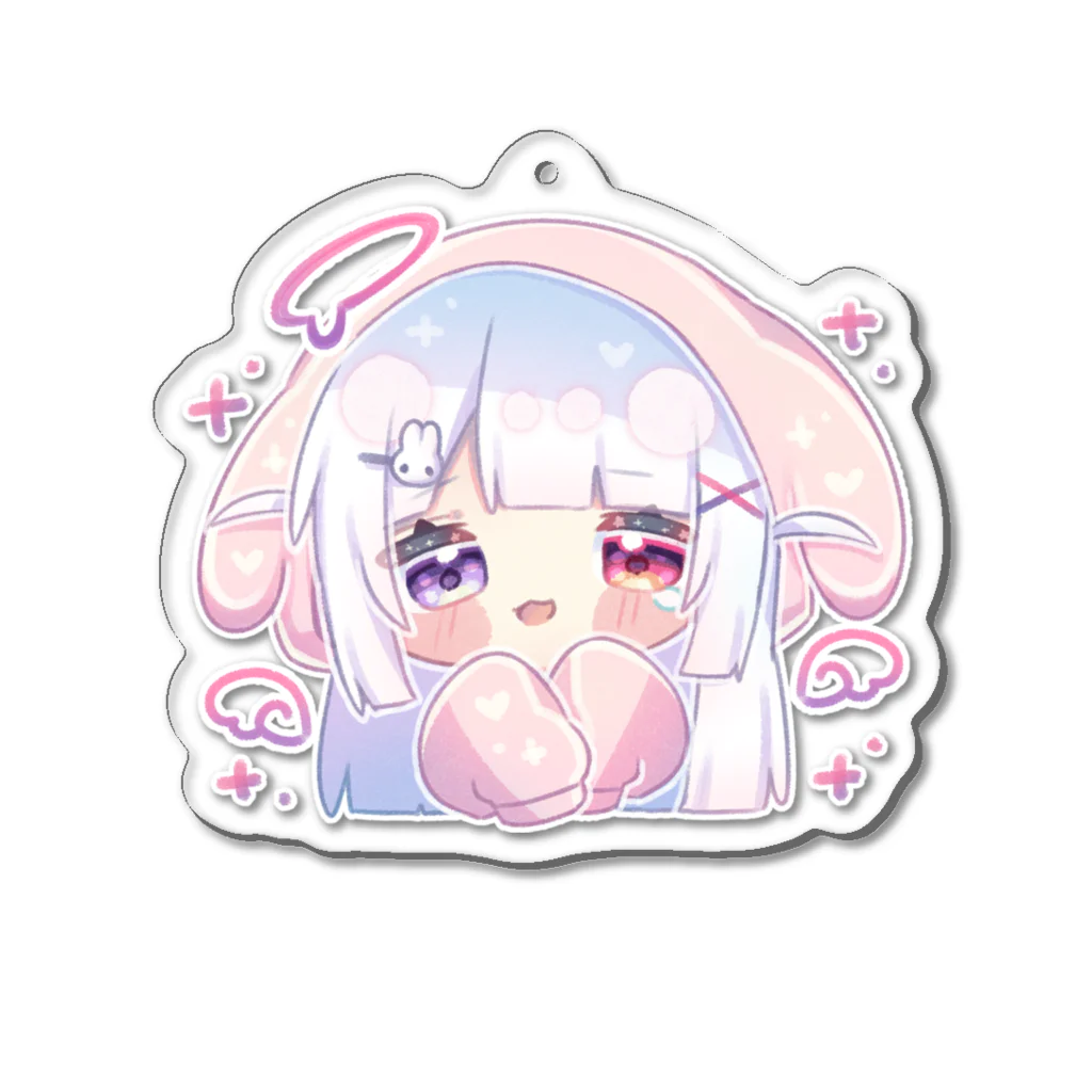 みなづき。のうさ耳パーカーちゃん(うるうる) Acrylic Key Chain