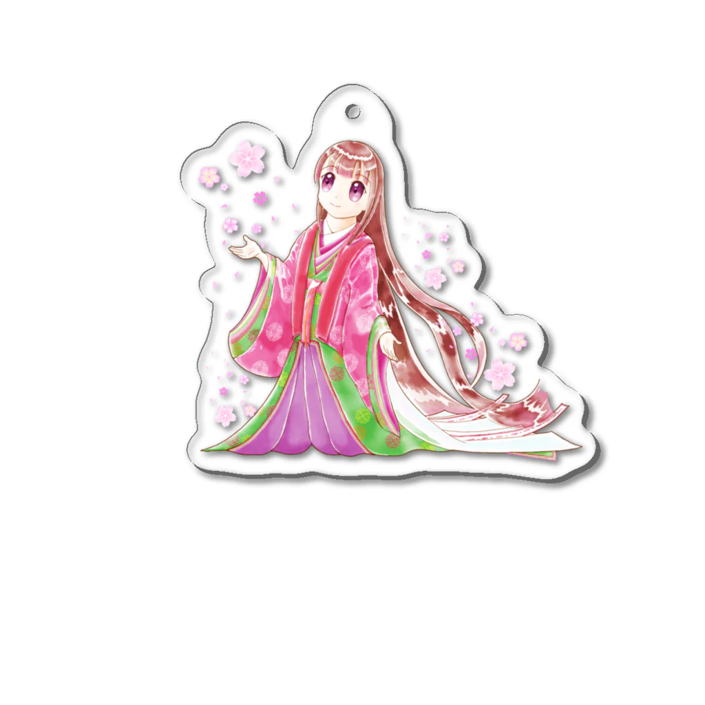 NyankoEngineの桜咲く十二単 Acrylic Key Chain