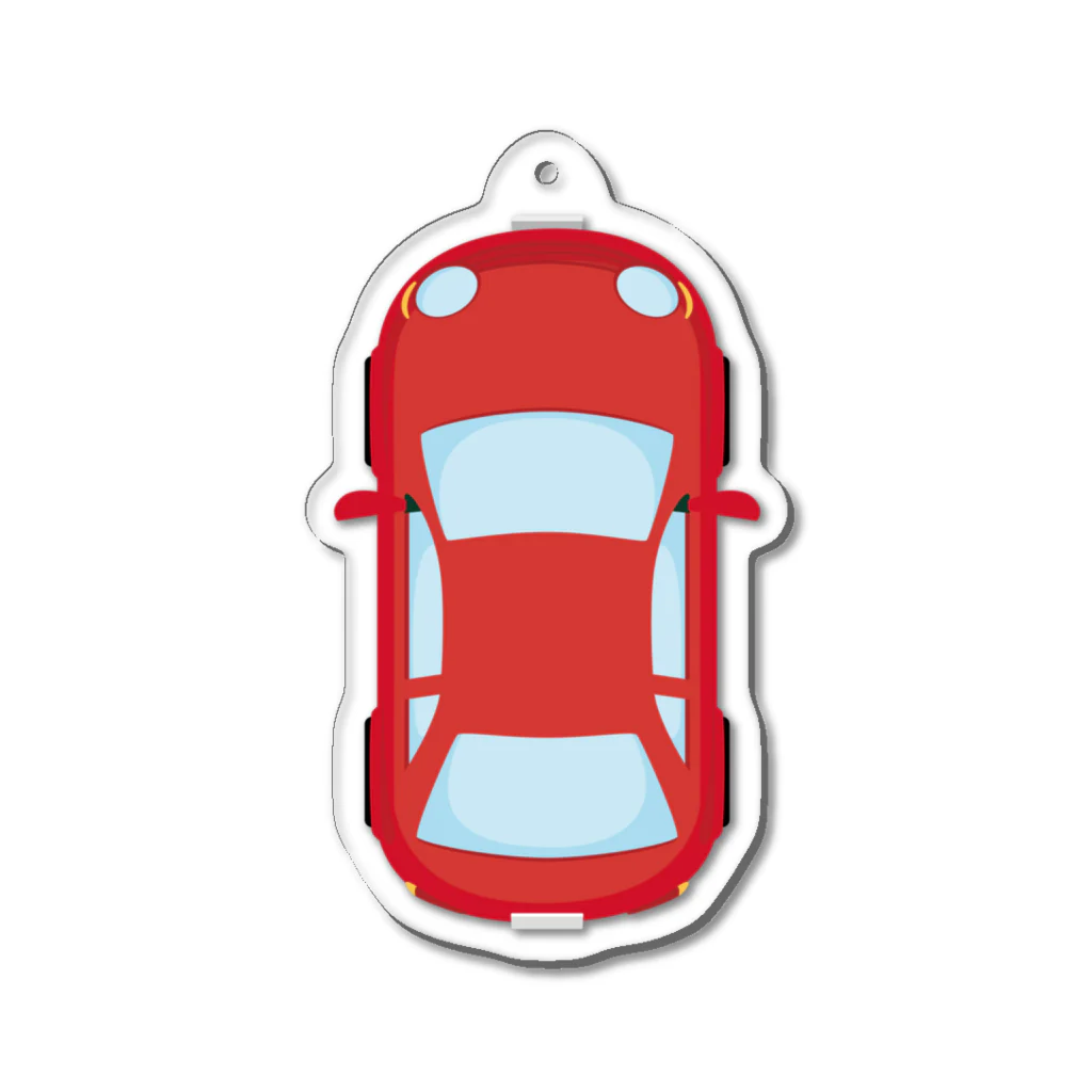 イラスト MONYAAT の車で遊ぼうオプション　赤C Acrylic Key Chain