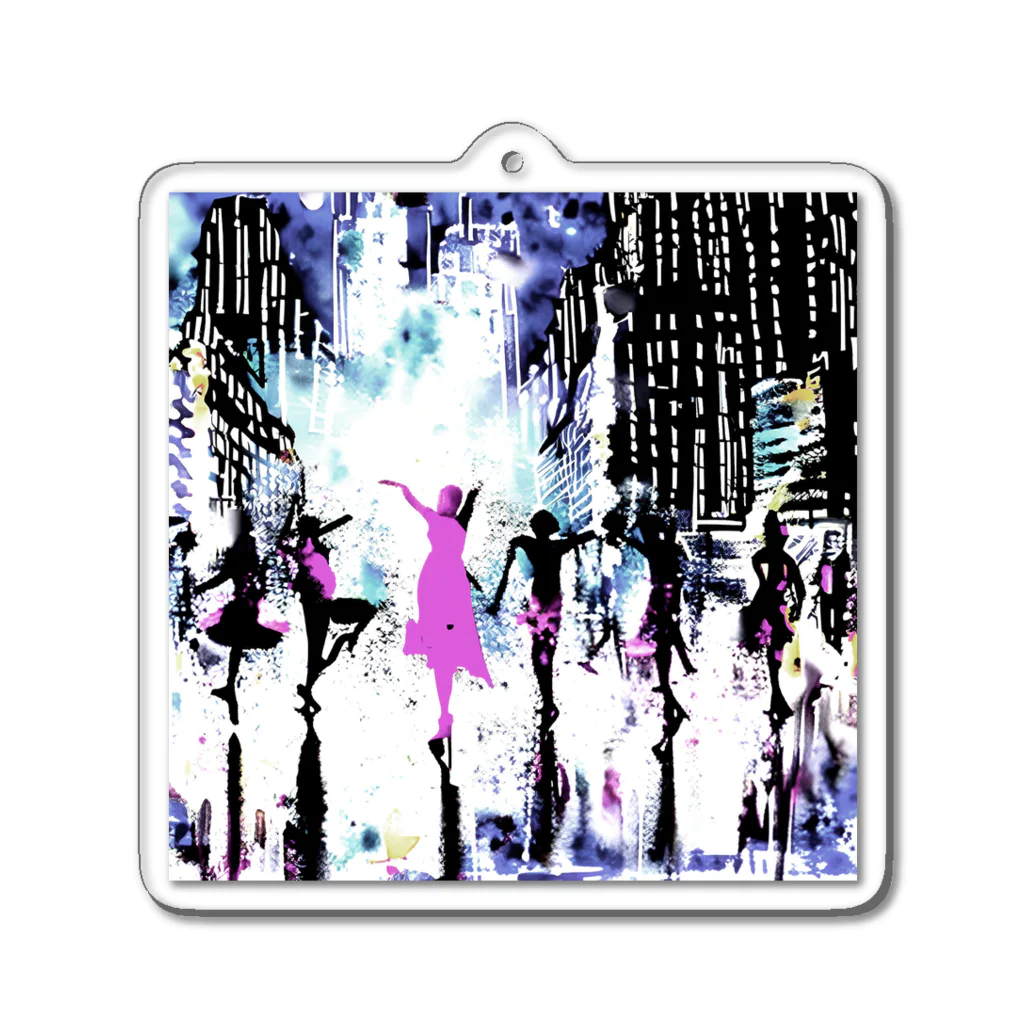 Moichi Designs Shop-2023のnew york dancer Acrylic Key Chain