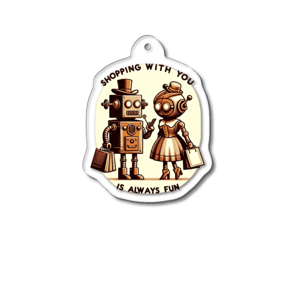 スチームボッツライフのロボット夫婦の買い物 Acrylic Key Chain