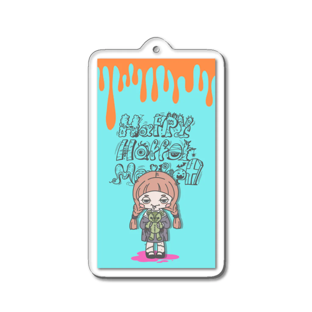 ハッピーホラーマーケットの甘えんぼガール（ロゴ入り） Acrylic Key Chain