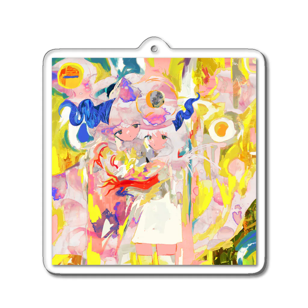 ドーナツ骨のみせの縁起の良い動物 Acrylic Key Chain