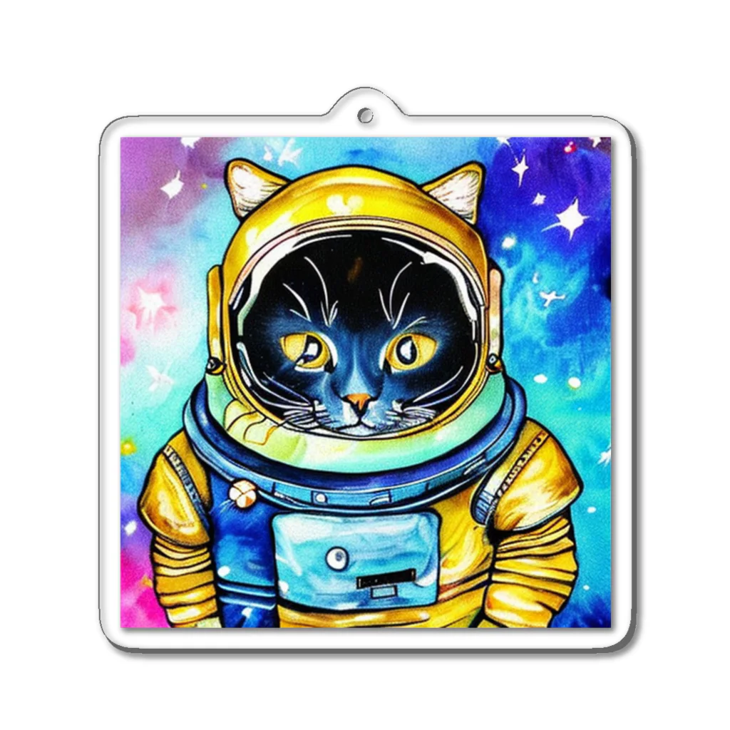 Hanakumafactoryのspacecat アクリルキーホルダー