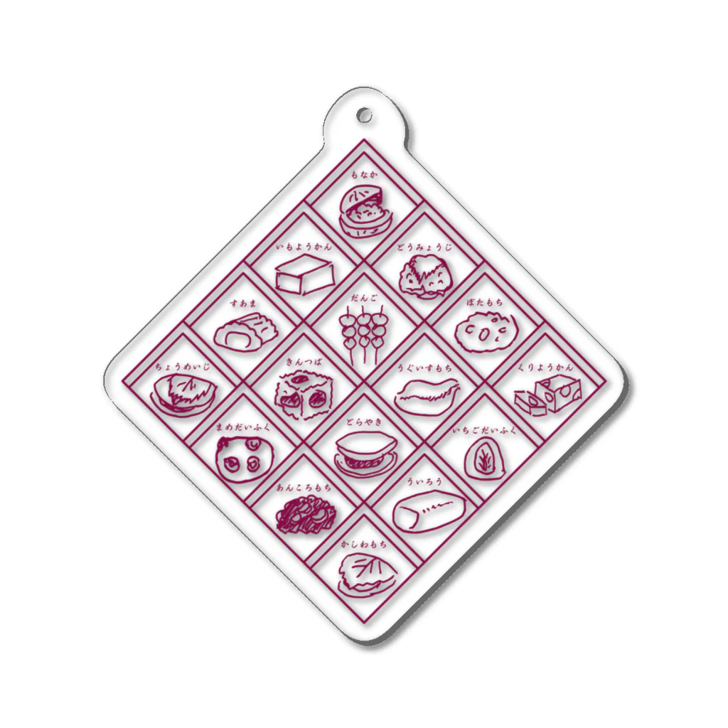 ANKO PRODUCTの和スイーツ井桁仕切 紫 Acrylic Key Chain