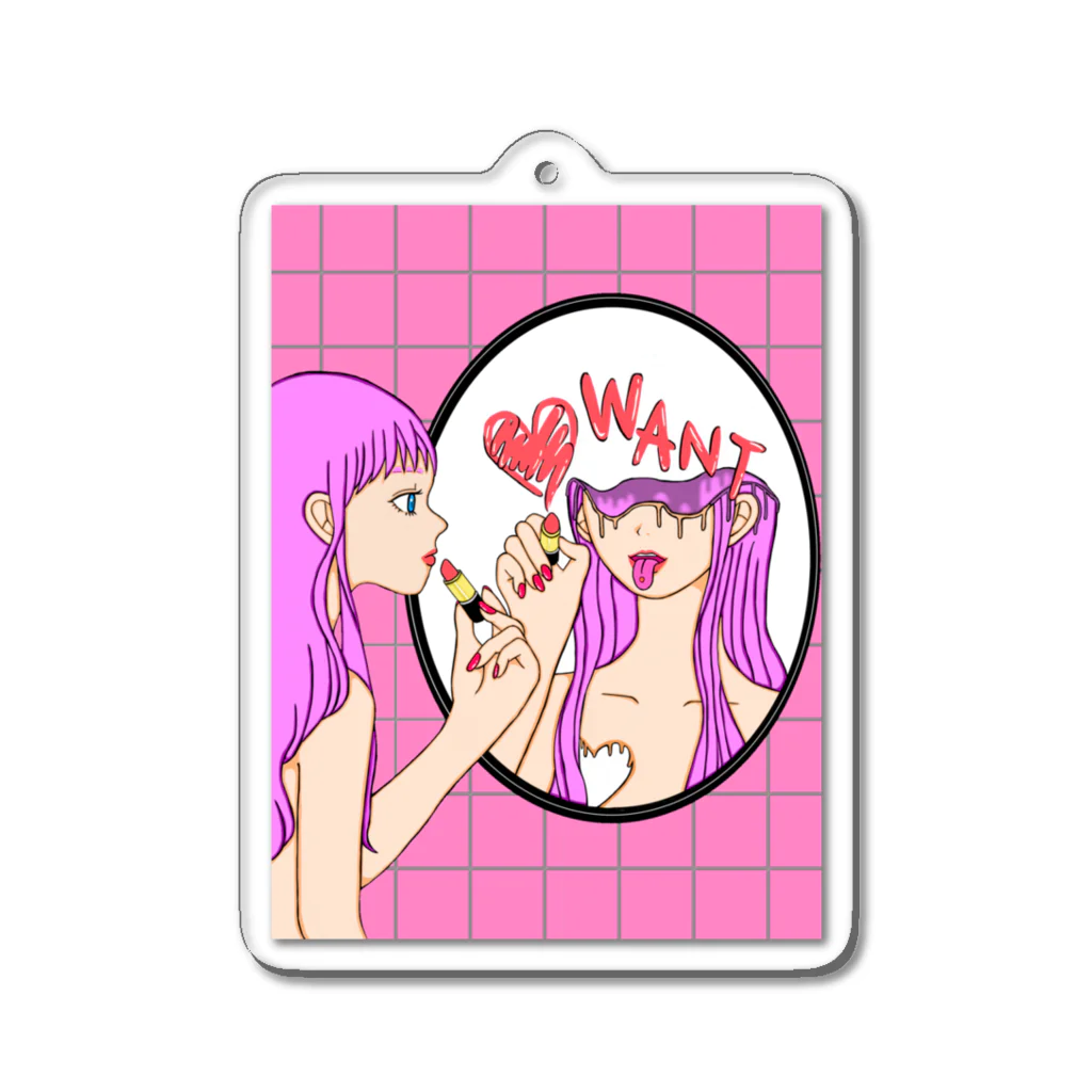 笑う動物のWANT Acrylic Key Chain