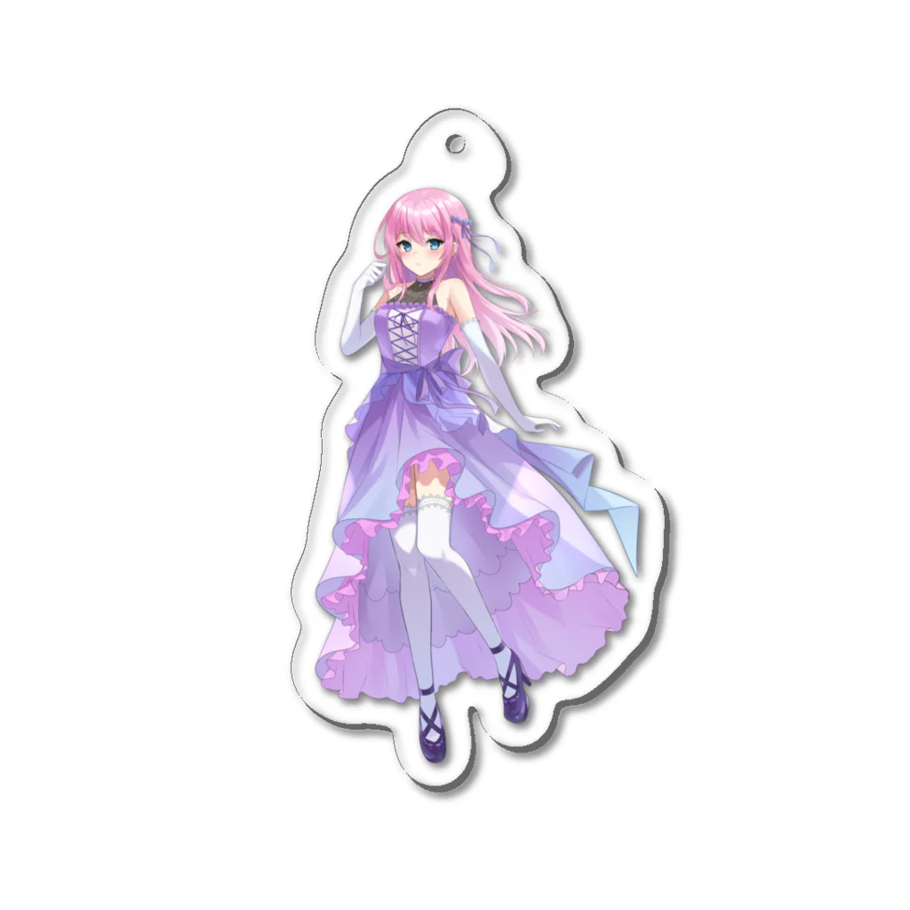 まーにゃのアトリエのアクリルまーにゃん(紫衣装) Acrylic Key Chain