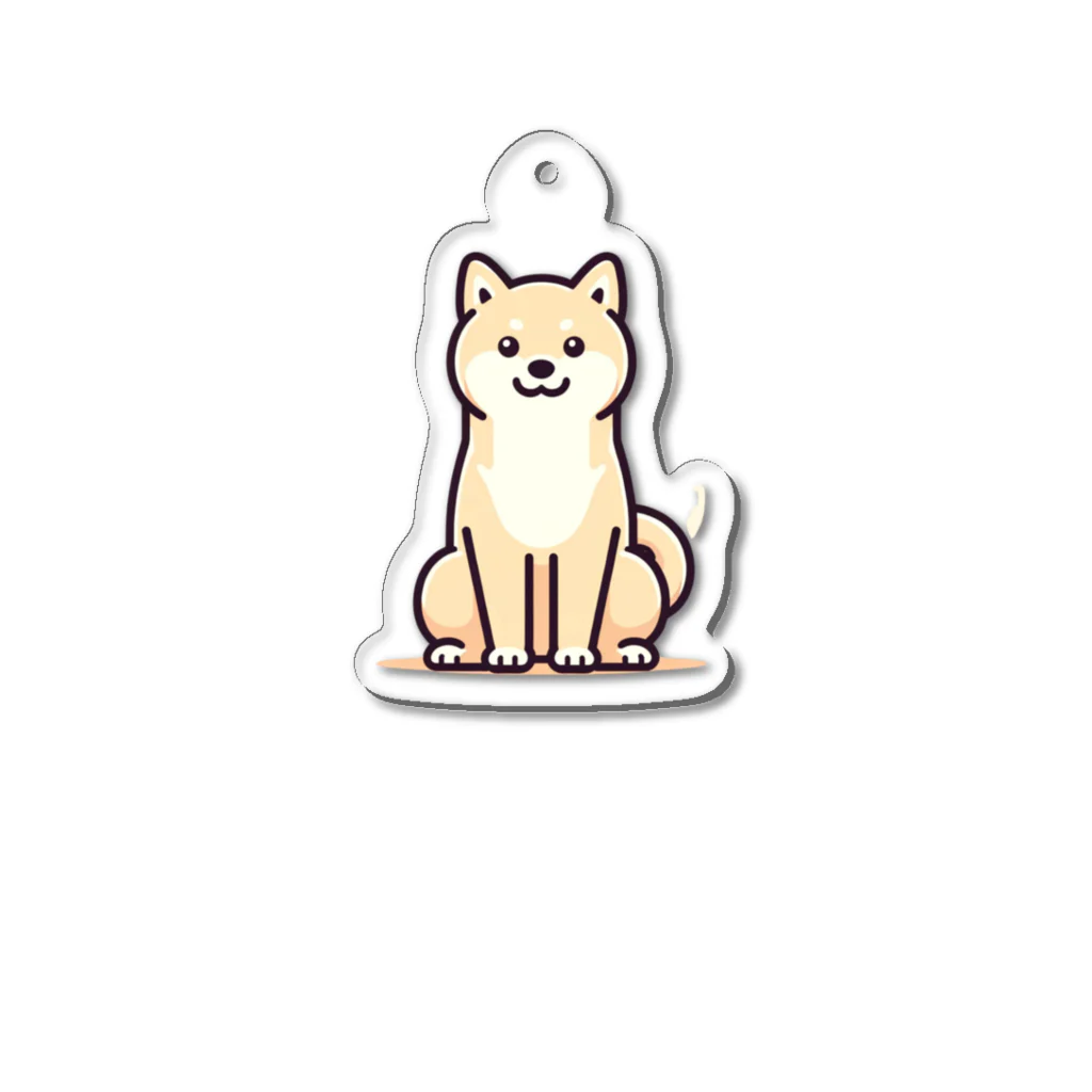 WANnyanDesign 犬猫イラストレーターの柴犬２（チョコン） Acrylic Key Chain