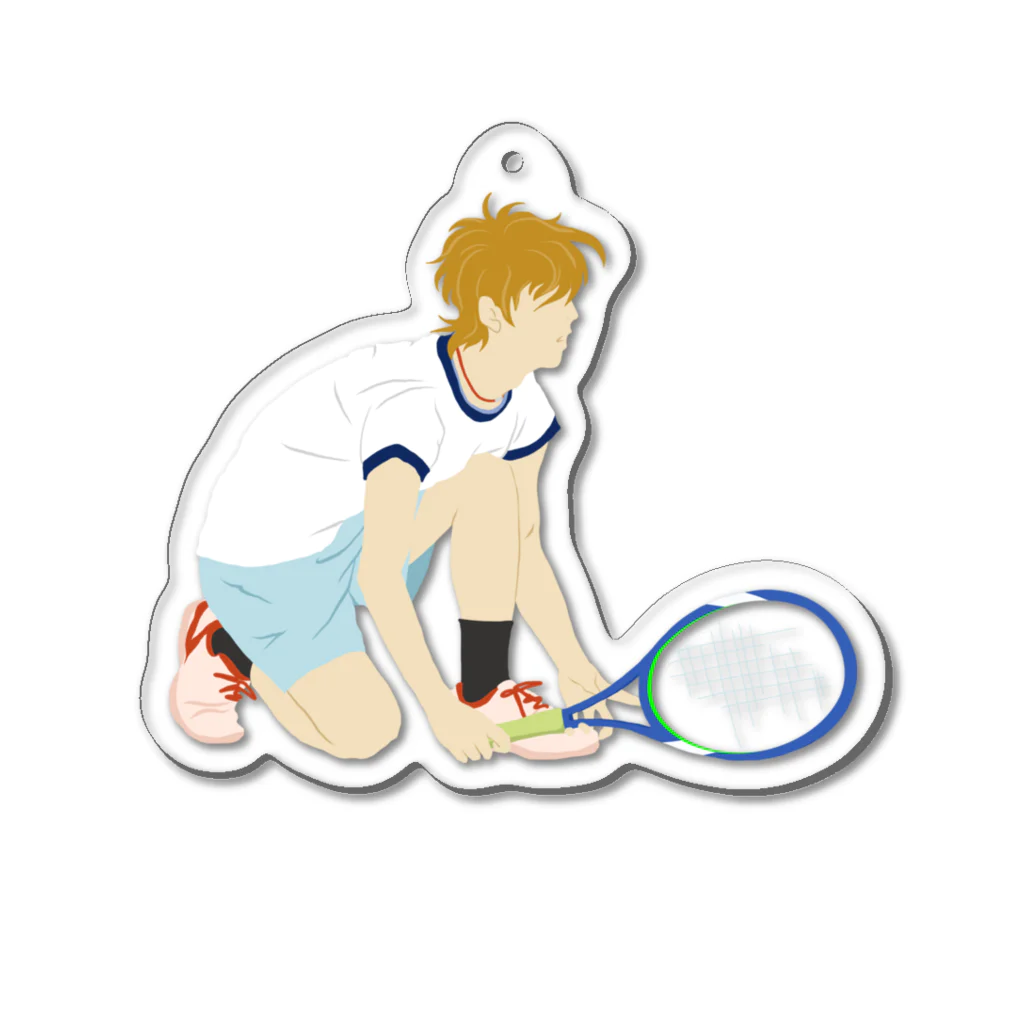 mechaのTennisをする男性　4 Acrylic Key Chain