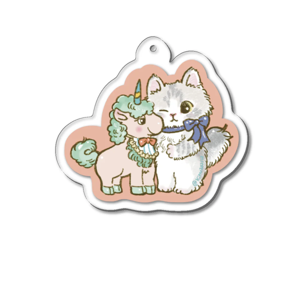 猫のきぬくんのお店のドレミちゃんとユニコーン Acrylic Key Chain