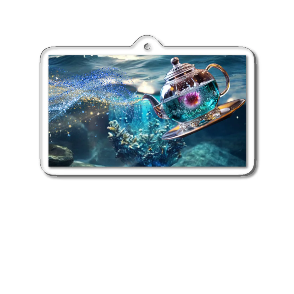 Mellow-SkyのBlue teapot Acrylic Key Chain