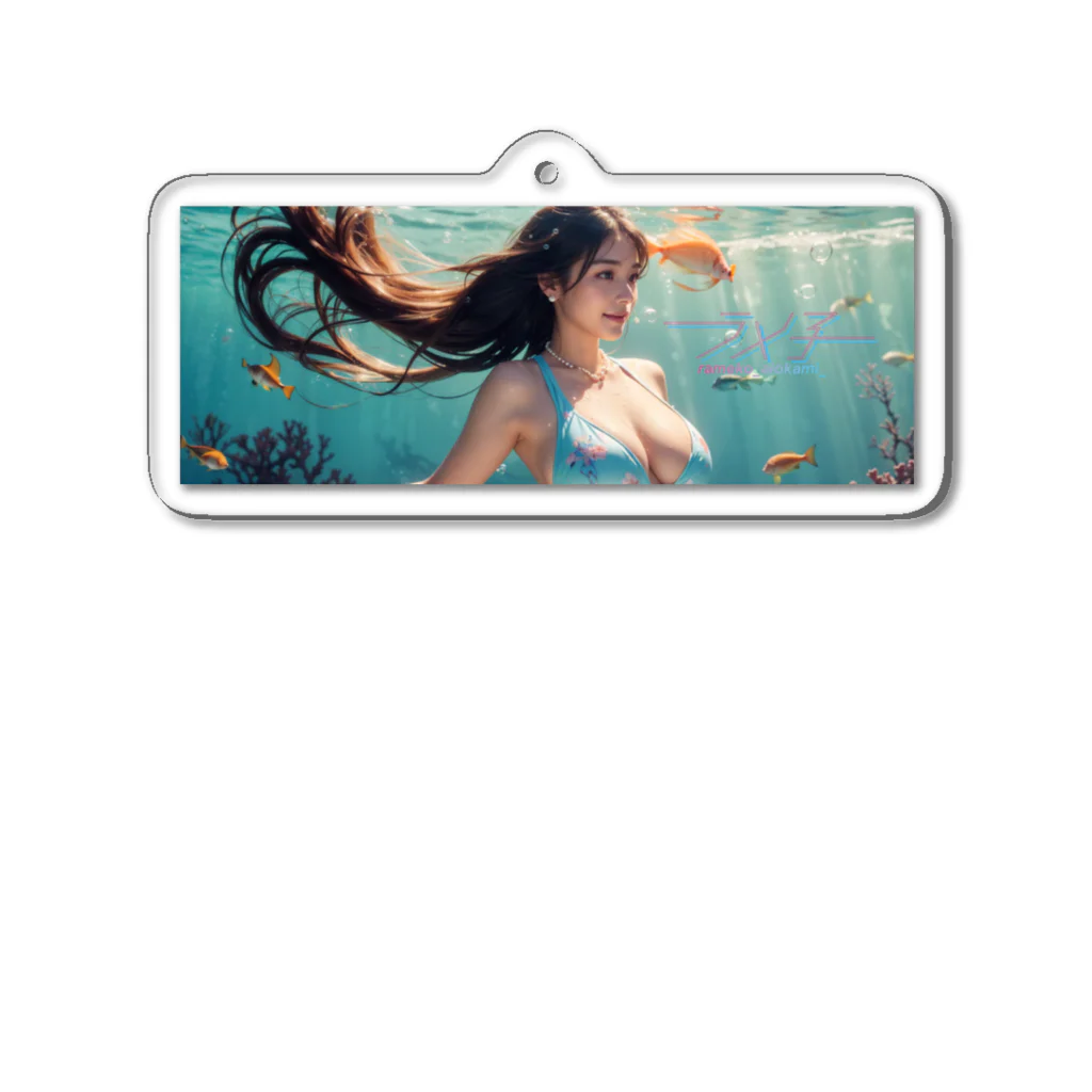 ramekoのラメ子_水着_青02 Acrylic Key Chain