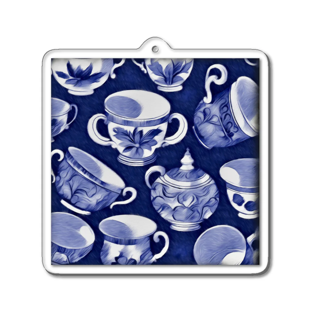 (っ◔◡◔)っ ♥ Le Petit Trésor ♥の花の詩カップ(The Flower Poetry Cup) Acrylic Key Chain