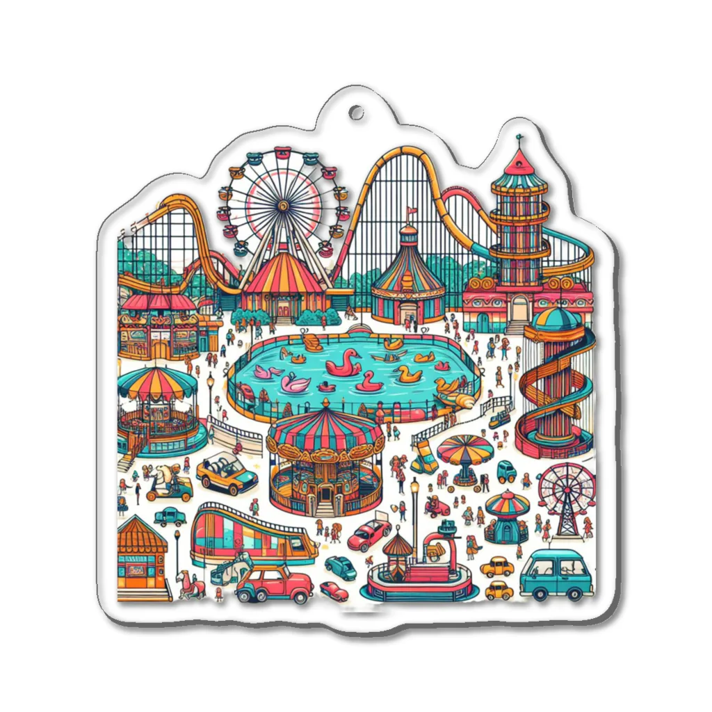 ぴくちゃー55の楽しい遊園地 Acrylic Key Chain