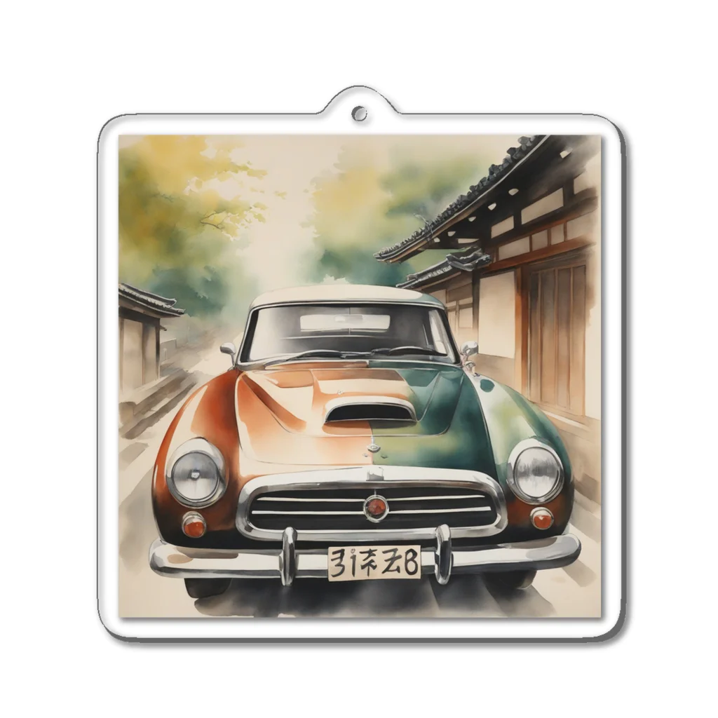 happiness_shopのレトロで魅力的な自動車 Acrylic Key Chain