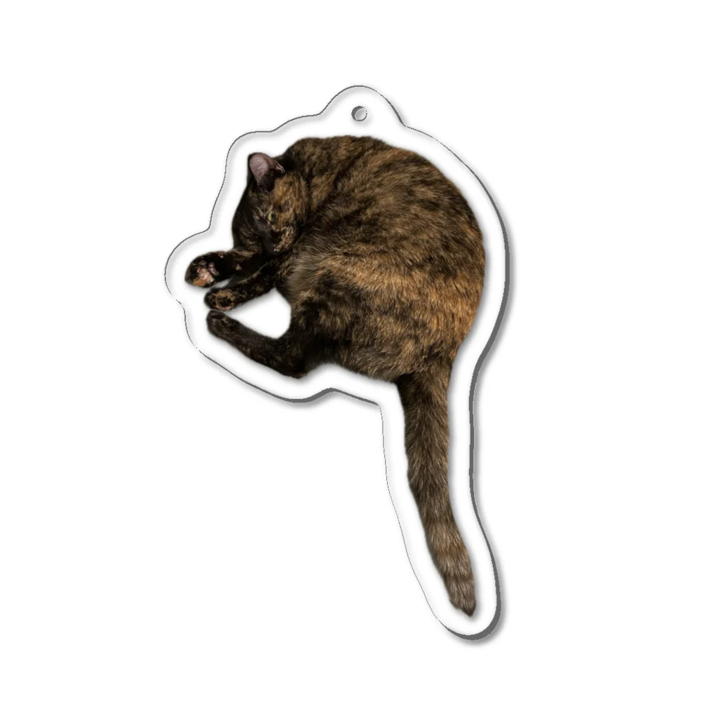 転寝こよりの顔潰れ丸まりねこ Acrylic Key Chain