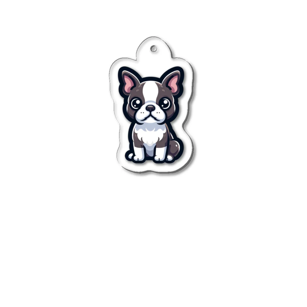 Kawaii あにまるこれくしょんのボストン・テリア【かわいい動物たち】 Acrylic Key Chain