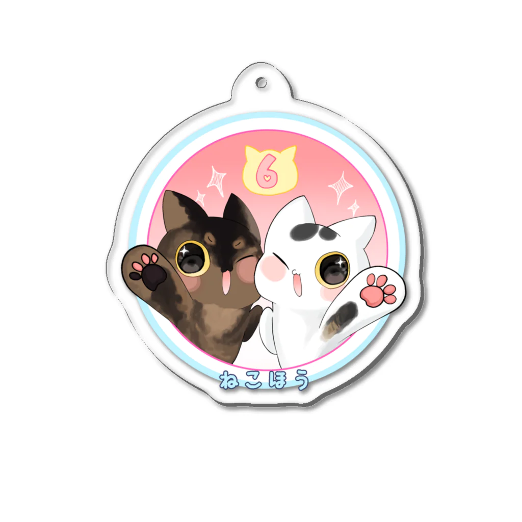 ねこほうチャンネル公式グッズのチロモモ6歳バースデイ Acrylic Key Chain