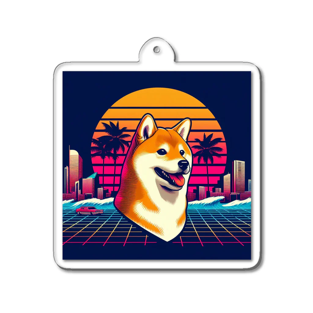 80s_popの80s_pop Dog No.1 (Shiba Inu) Acrylic Key Chain