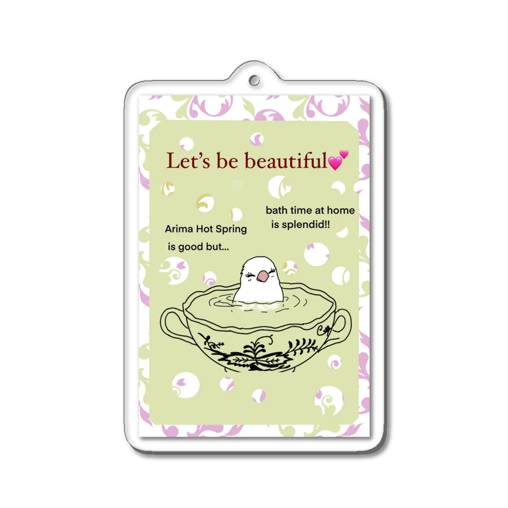 kei-tachibanaのぴーこちゃんのバスタイム Acrylic Key Chain