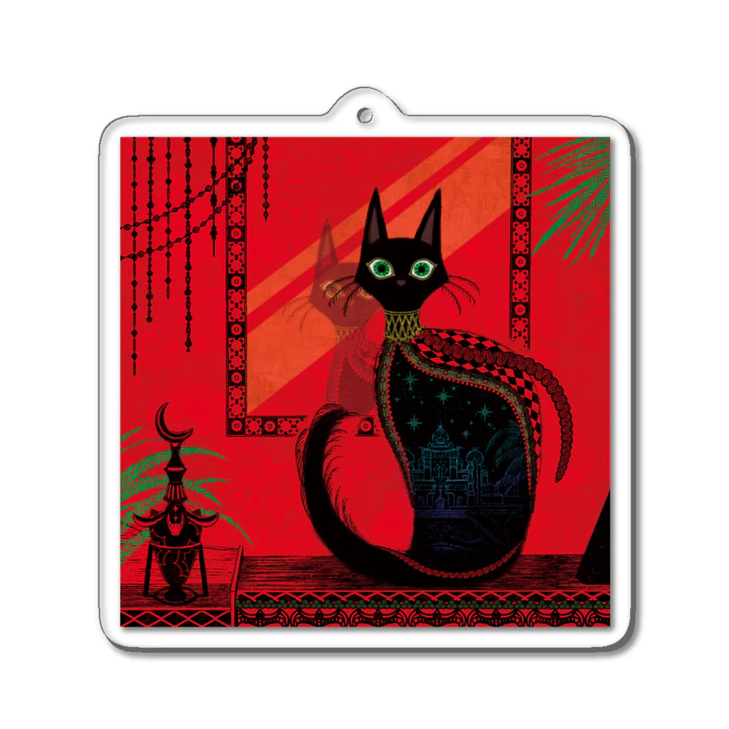 Lipsum_sapporoのエキゾチックな黒猫 Acrylic Key Chain