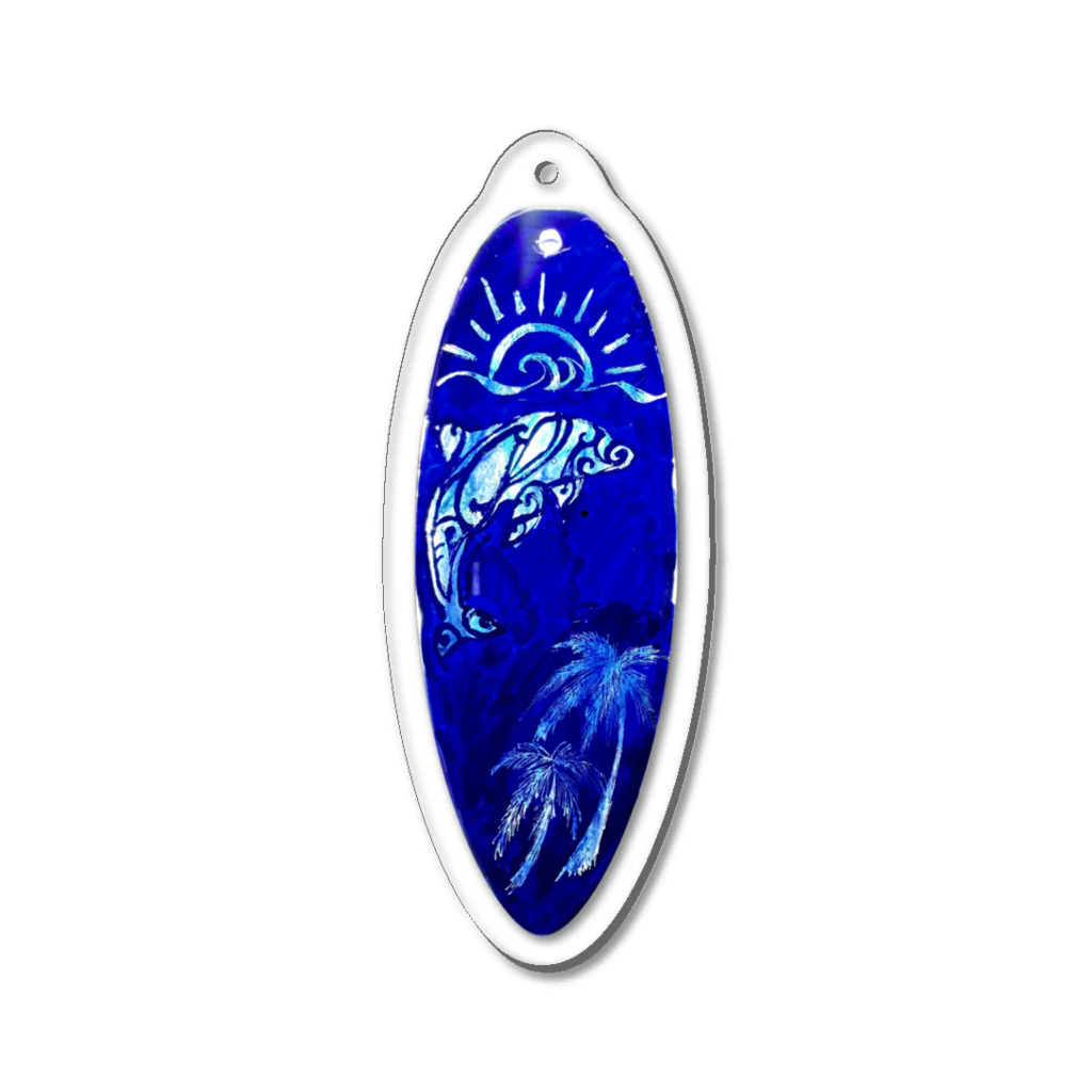 73Blue_risingのイルカのジャンプ Acrylic Key Chain