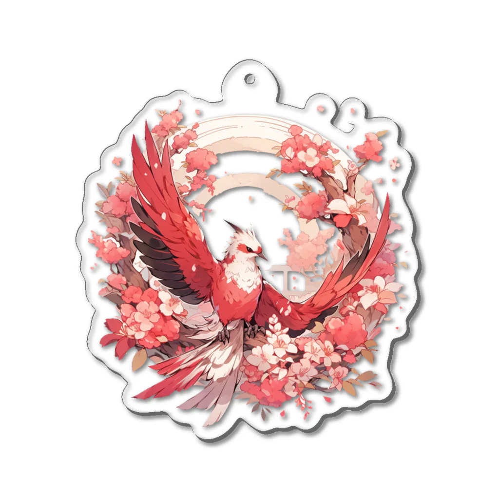 ファンタジー屋の桜と紅鳥 Acrylic Key Chain