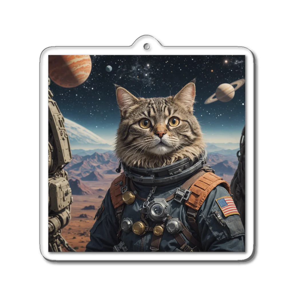 roogerの宇宙猫1 Acrylic Key Chain