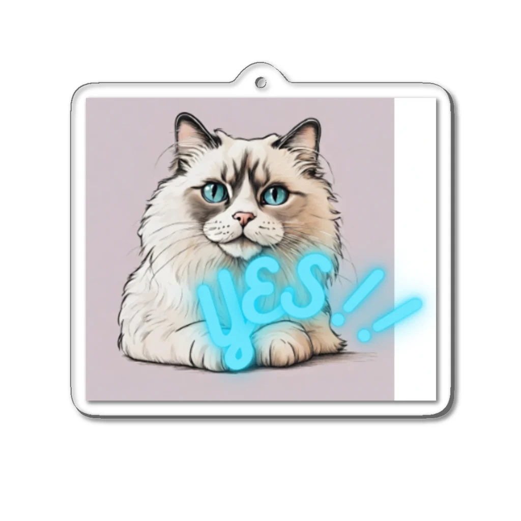 yae_8の猫　YES！！　おしゃれで前向きっぽい日常アイテム Acrylic Key Chain