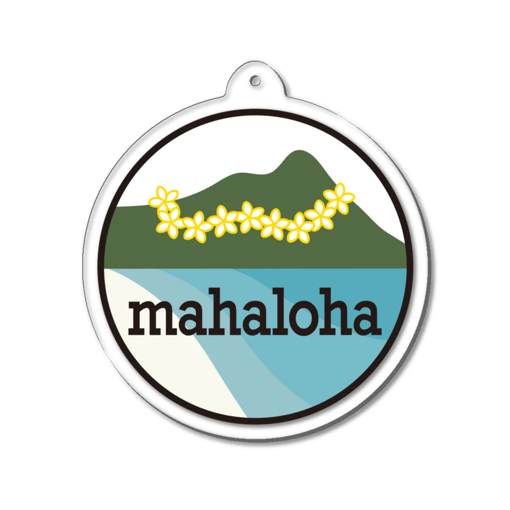 mahaloha808のmahaloha 丸ロゴ アクリルキーホルダー