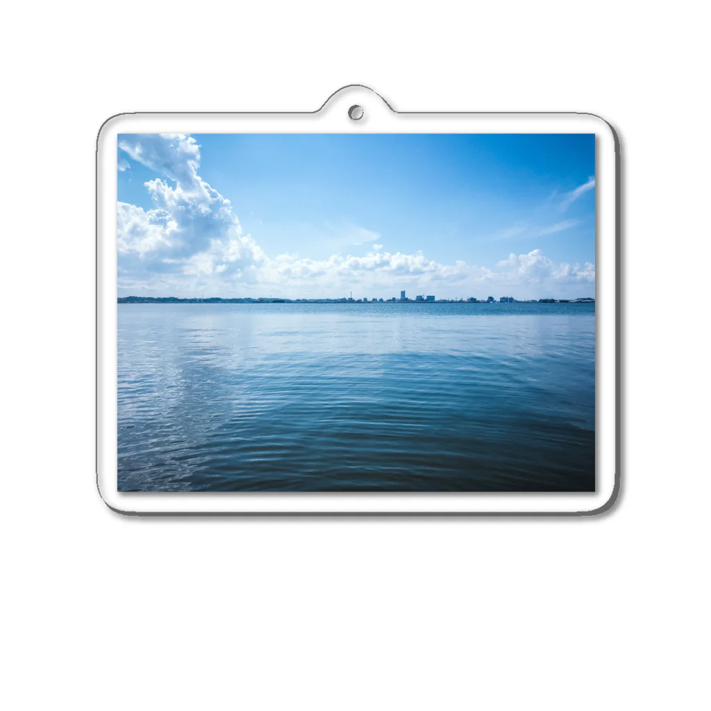 タビサキ写真館の湖上都市遠景 Acrylic Key Chain