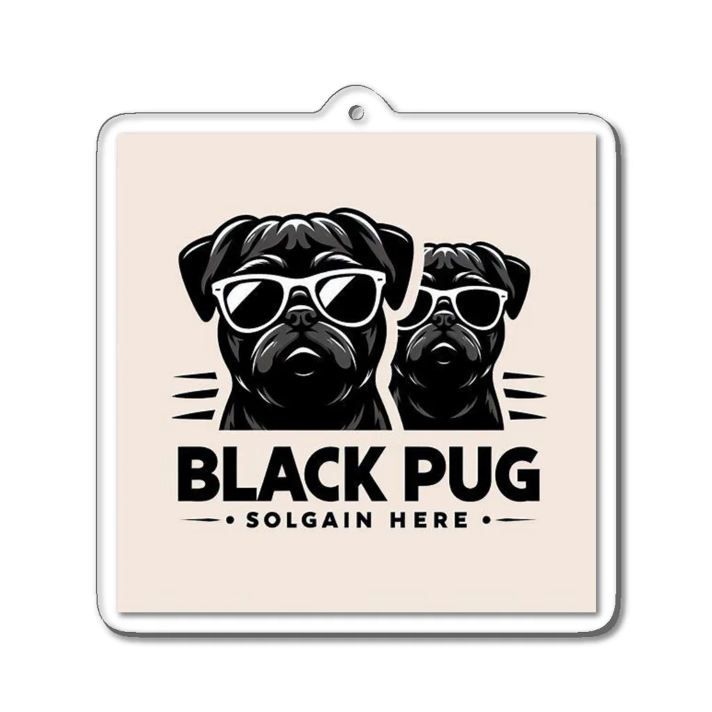 黒パグ🖤Black Pug laboratory🖤のdangerous Pug series アクリルキーホルダー