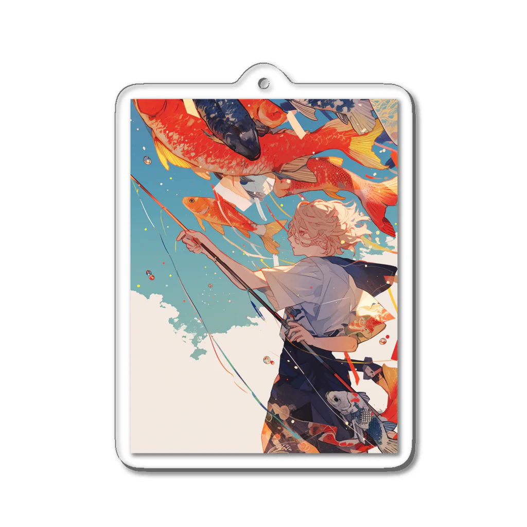 AQUAMETAVERSEの鯉のぼりを操る男の子　ラフルール　1859 Acrylic Key Chain