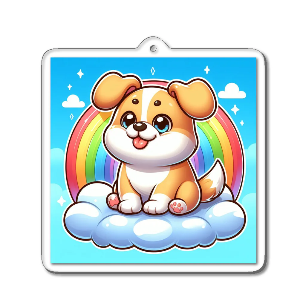 Minoyaの雲に乗った犬 Acrylic Key Chain