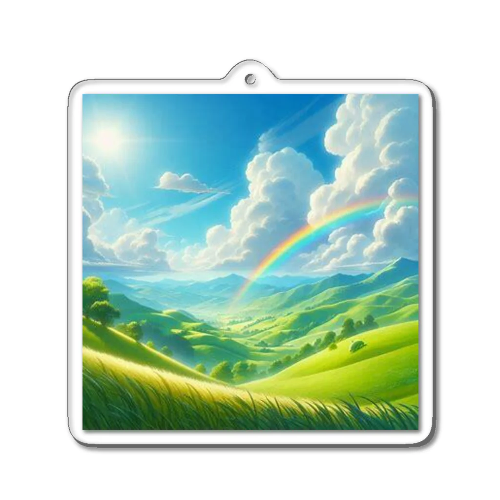 Rパンダ屋の「美しい緑の風景」グッズ Acrylic Key Chain