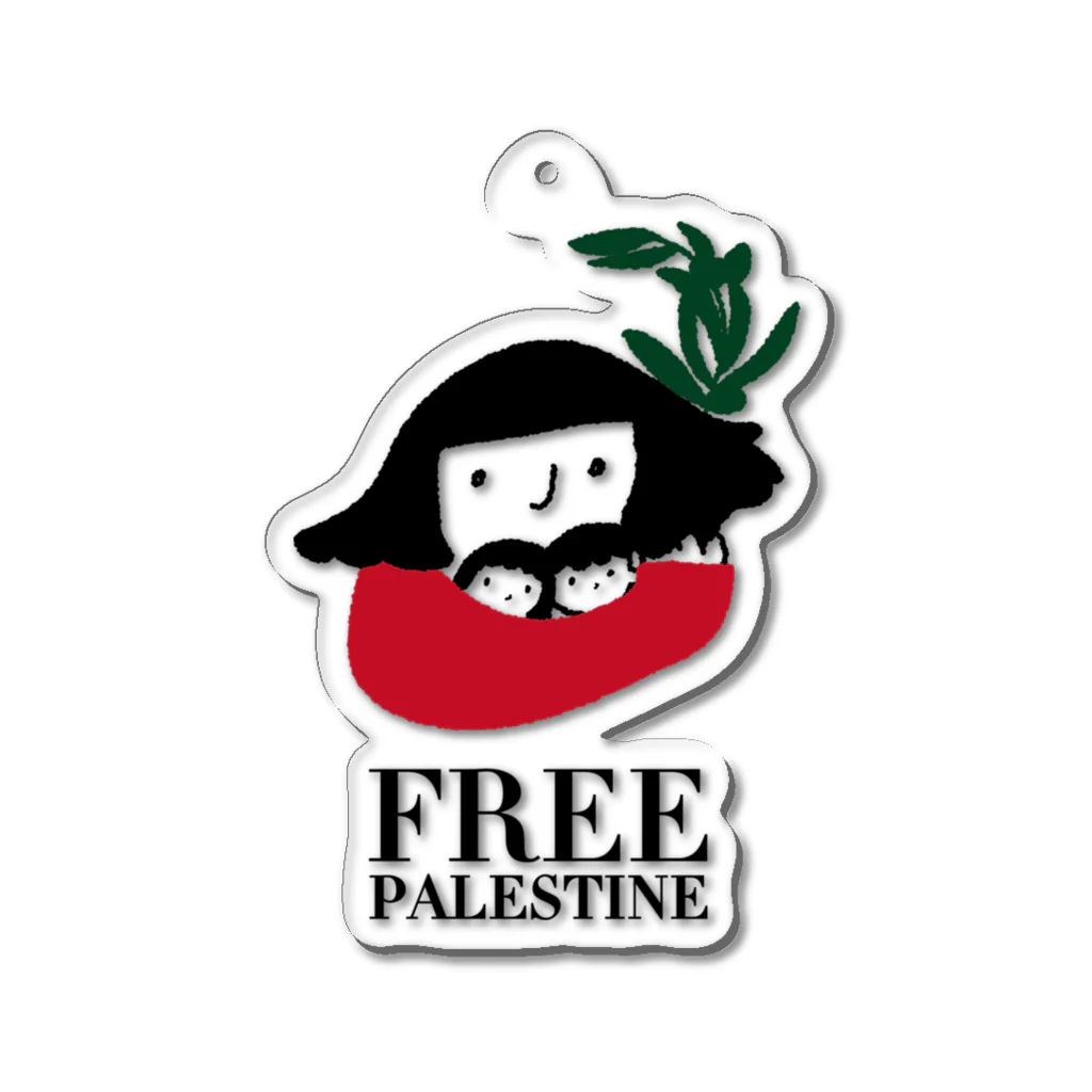 NatsumeillustrationsのFREE PALESTINE アクリルキーホルダー