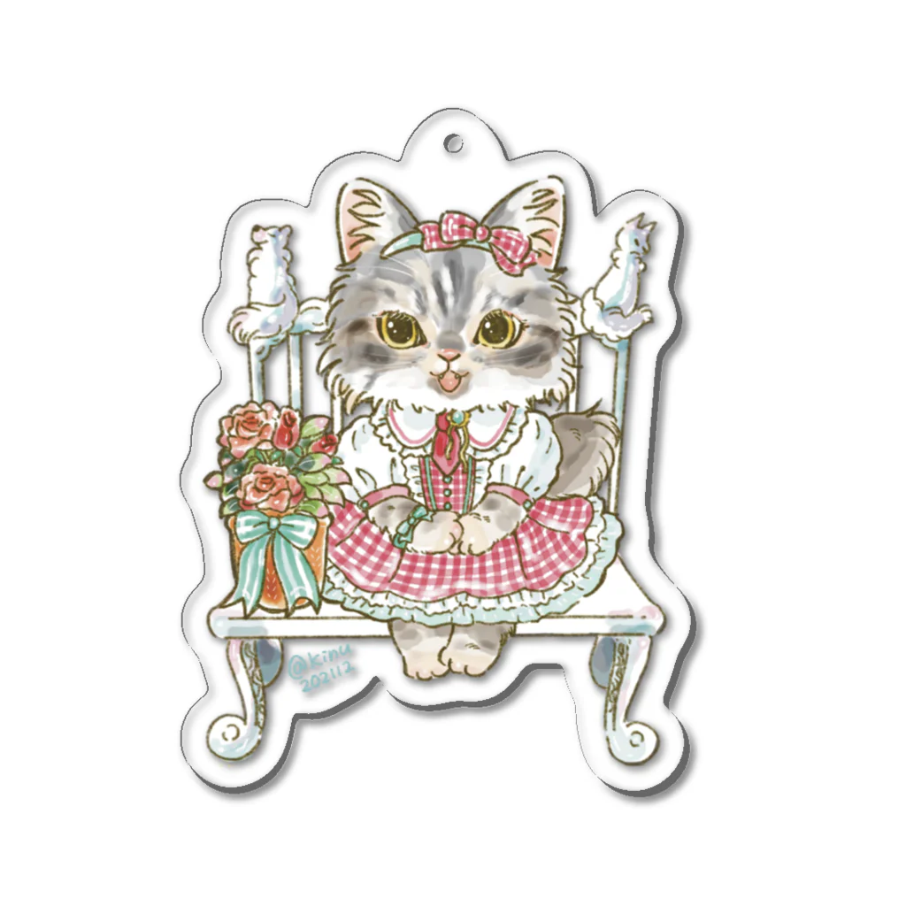 猫のきぬくんのお店のミルちゃん　ソロバージョン Acrylic Key Chain