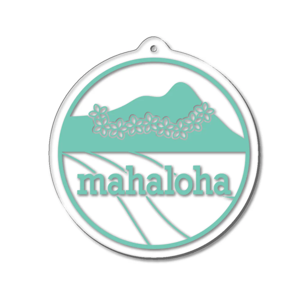 mahaloha808のmahaloha 丸ロゴ Acrylic Key Chain