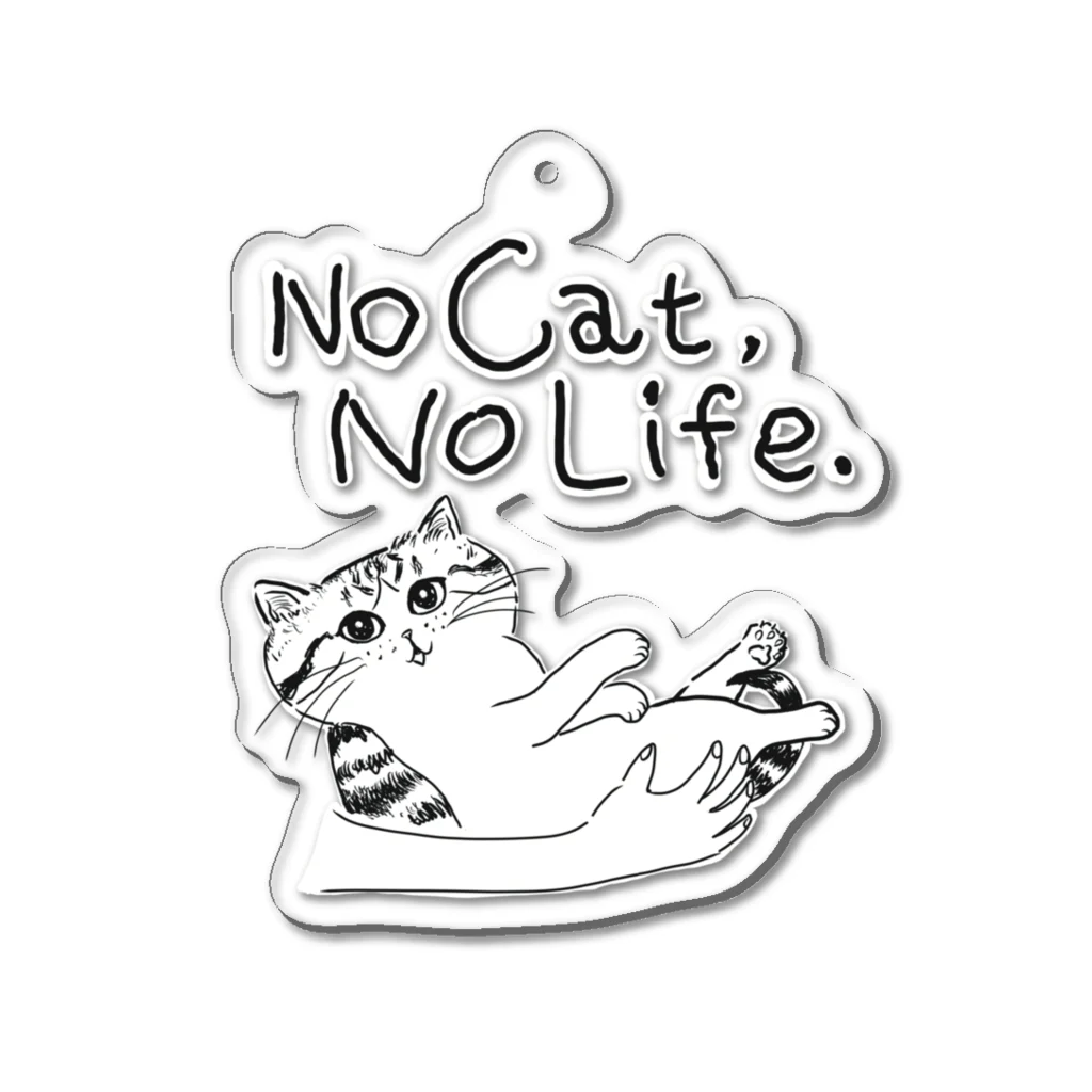 TomoshibiのNo Cat, No Life.  抱っこ猫 アクリルキーホルダー