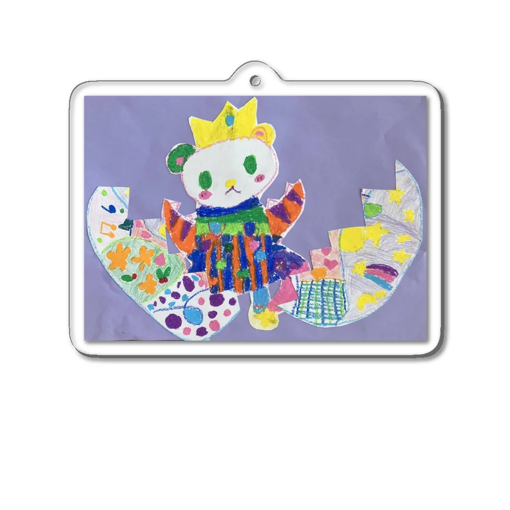 DEKO-BOKOの白ねこきつね Acrylic Key Chain