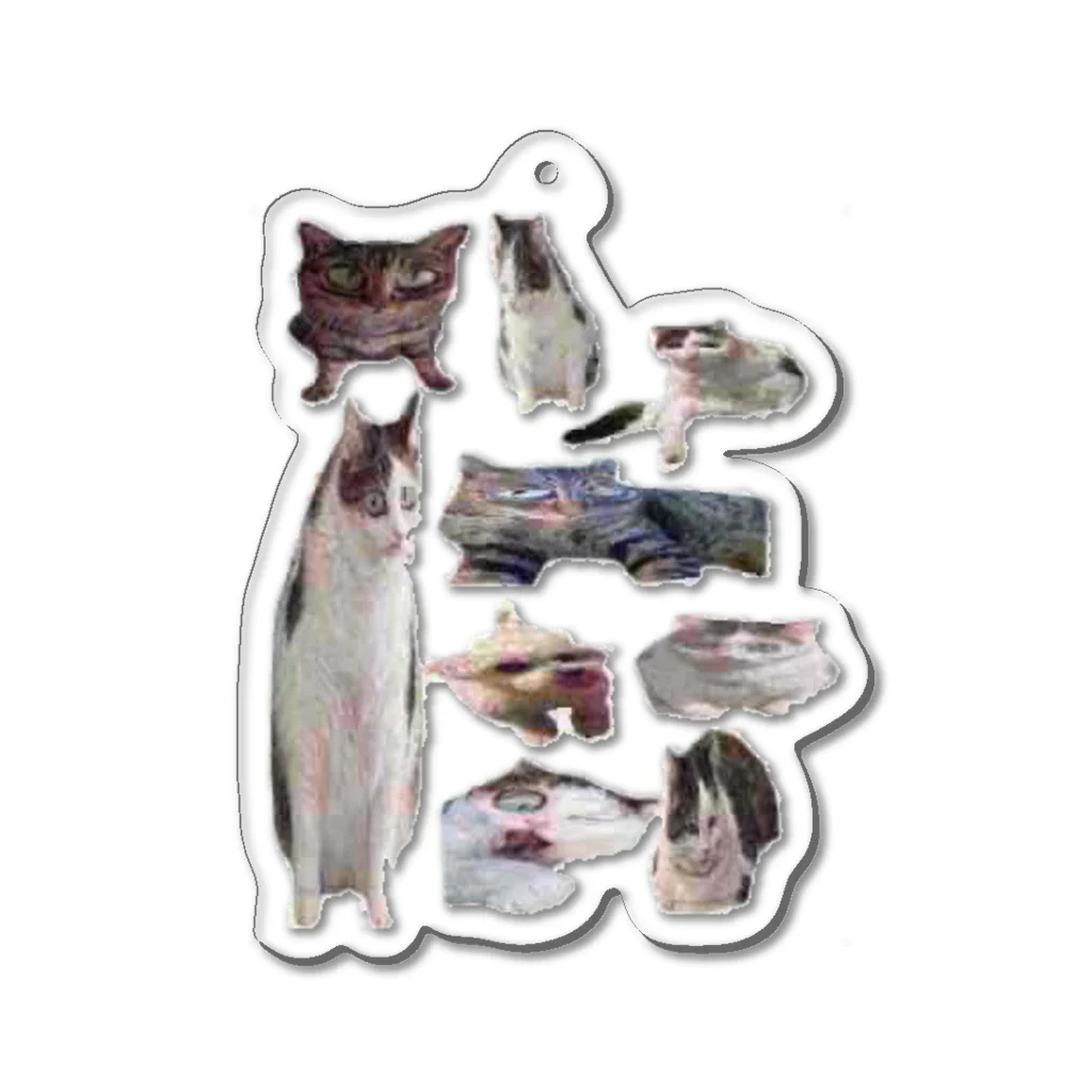 にゃんにゃんのねこいぬねこ Acrylic Key Chain