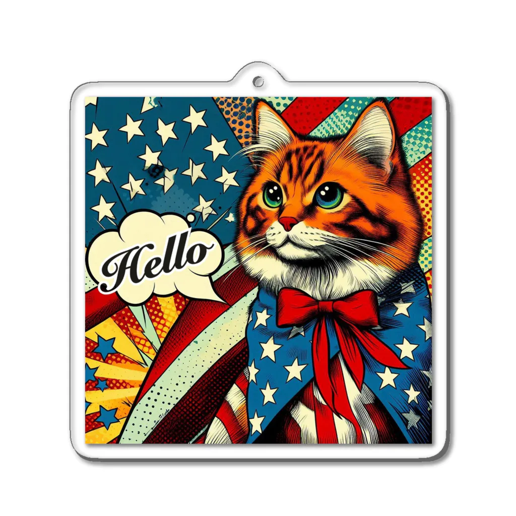 Chiro22のHELLO猫 Acrylic Key Chain