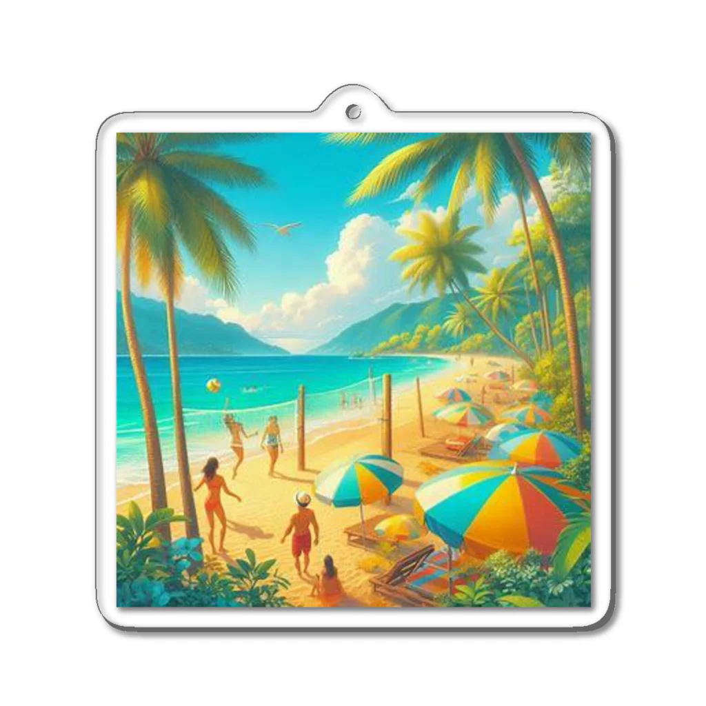 Rパンダ屋の「夏のビーチグッズ」 Acrylic Key Chain