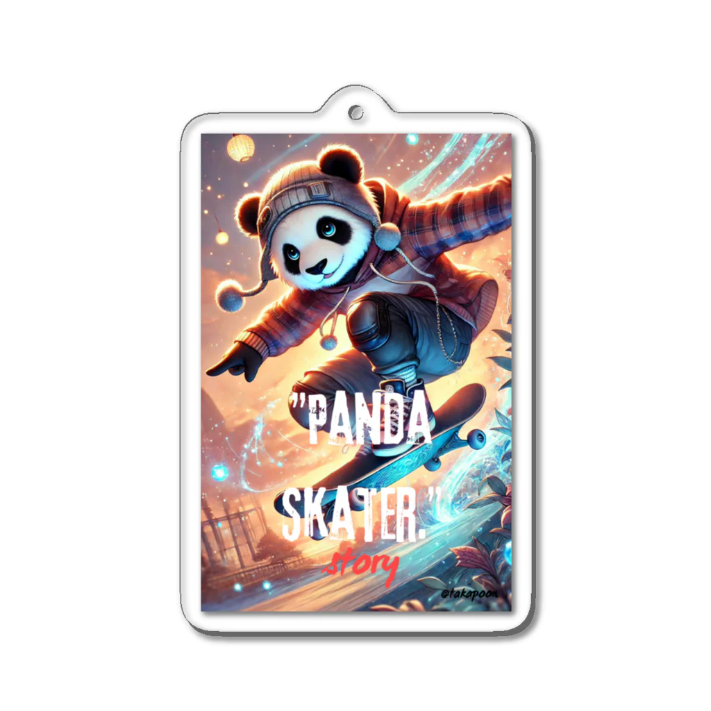 takapoonのPanda Skater Acrylic Key Chain