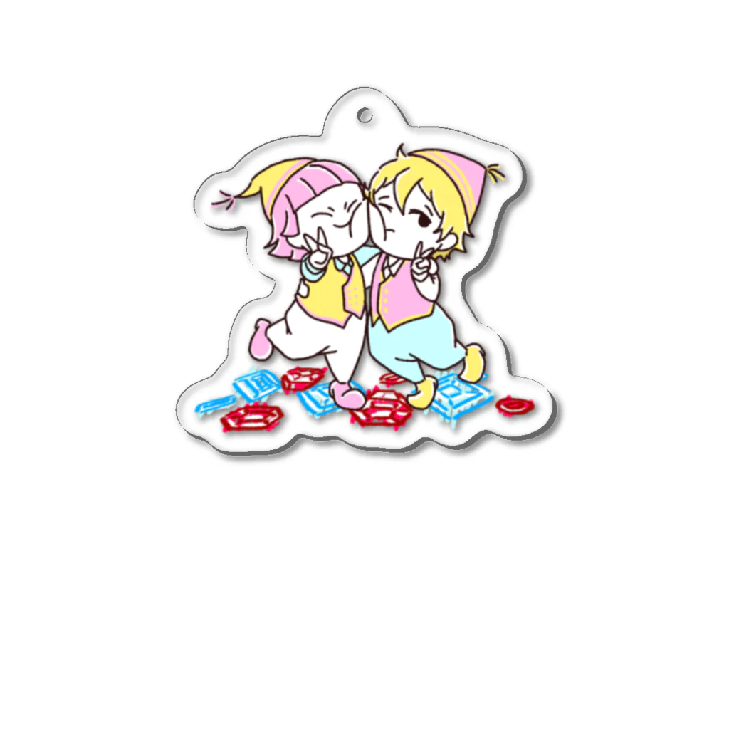 どんぐりとまつぼっくりの店のむぎゅっと Acrylic Key Chain