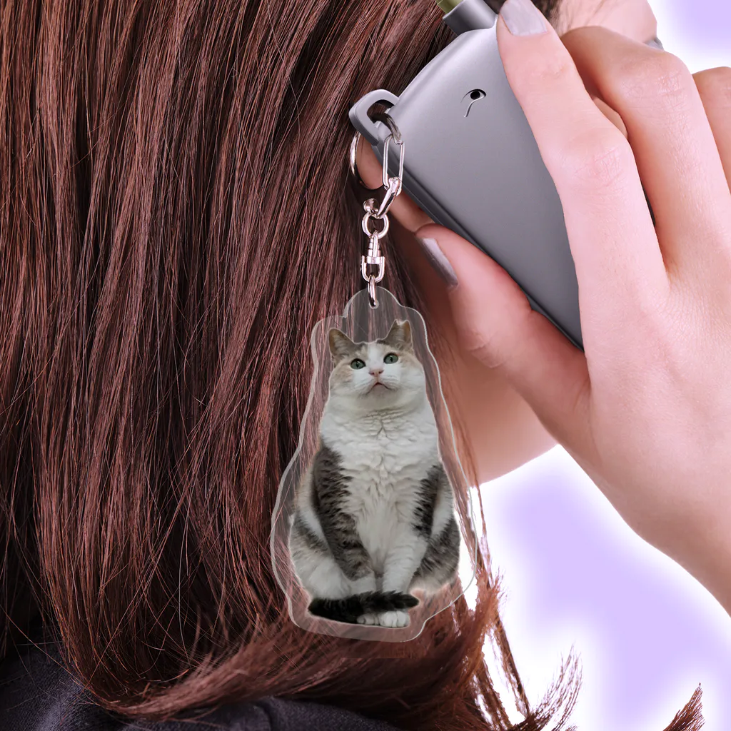 犬猫サロンぷらすのサユリちゃん Acrylic Key Chain