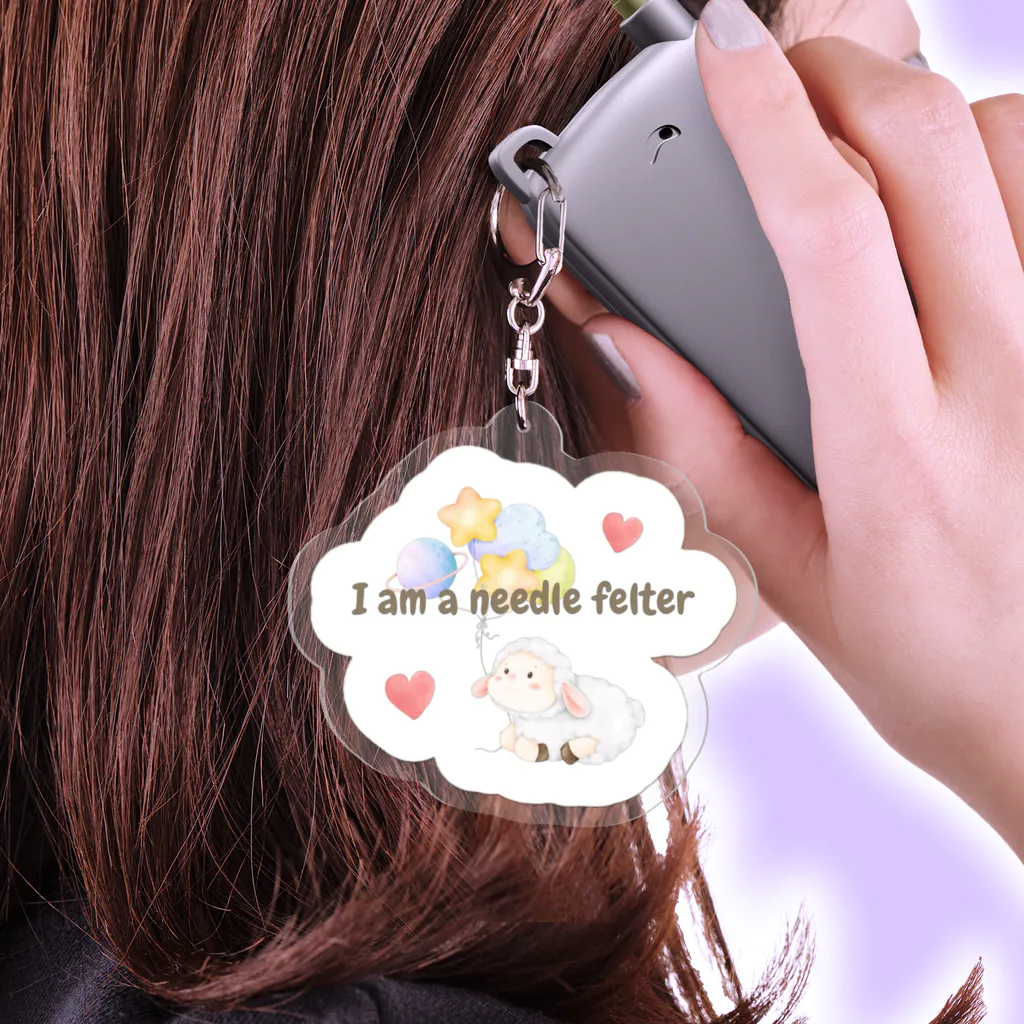 t & fluffyの羊毛フェルト好きさんに贈る I am ニードルフェルター I love ニードルフェルト グッズ Acrylic Key Chain