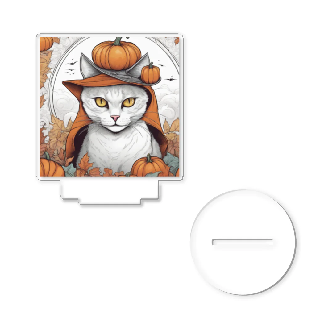 F2 Cat Design Shopのpumpkin cat 001 Acrylic Stand